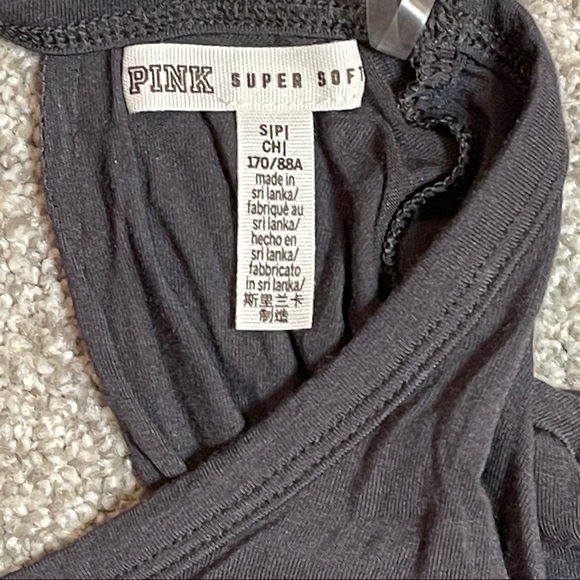 VS PINK Super Soft 3/4 Sleeve Open Back Logo Tee Size Small - Picture 7 of 7